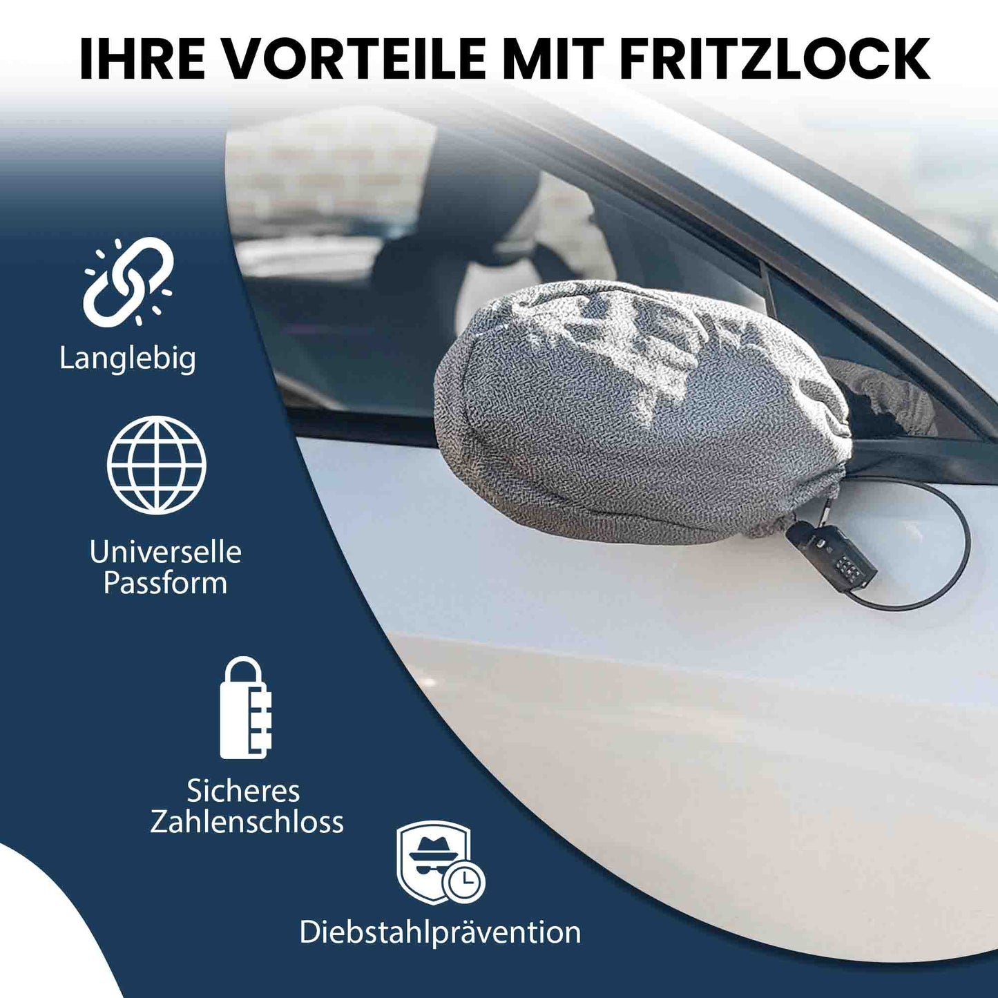 FritzLock Spiegelhülle XL – Diebstahlschutz für große SUV-Spiegel