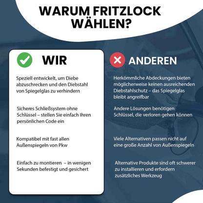 FritzLock Spiegelhülle XL – Diebstahlschutz für große SUV-Spiegel